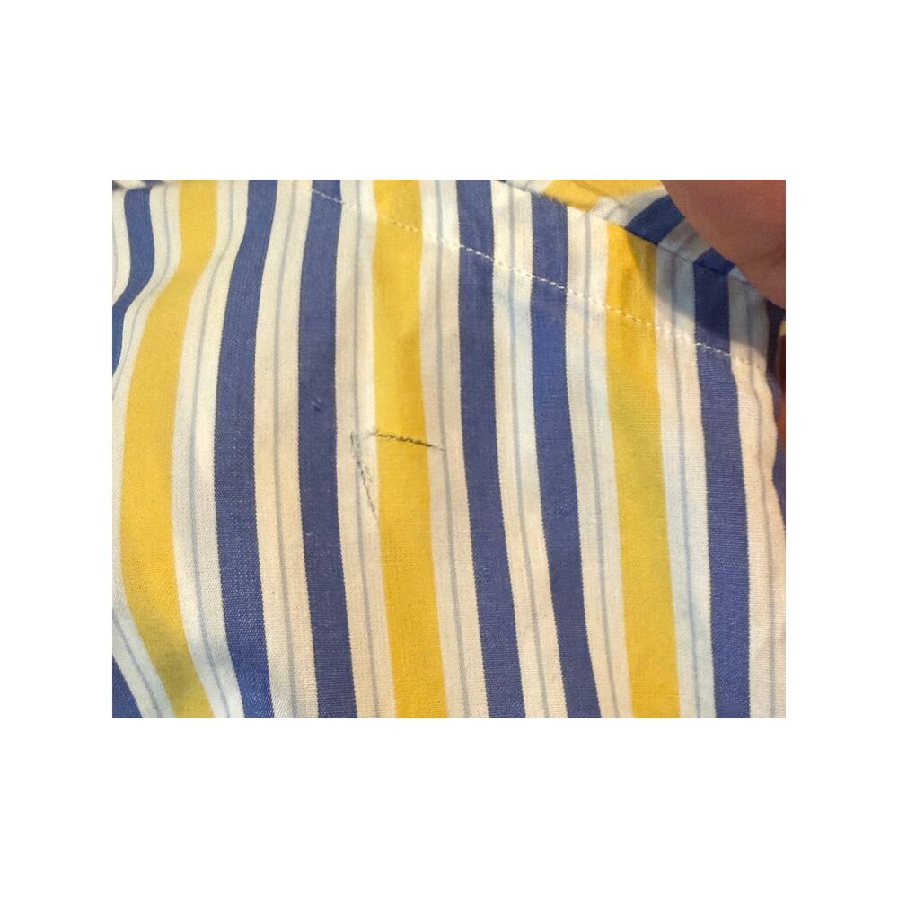 Ralph Lauren Upcycled Ruffle Collar Striped Button Down Shirt 15.5 32/33 - Picture 7 of 9
